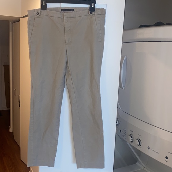 ZARA BASIC PANTS excellent condition beige khaki pants classic closet staple - Picture 14 of 15
